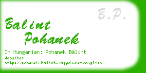 balint pohanek business card