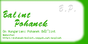 balint pohanek business card